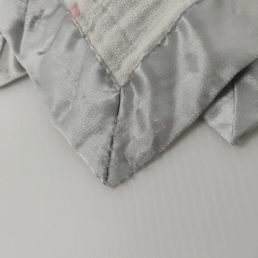 Aden Anais Elephant Owl Lovey Security Blanket Gray Satin Edges‎ SEE DESCRIPTION